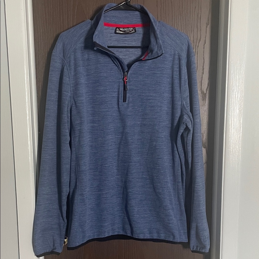 Avalanche Men's Heathered Blue Zip-Up Sweater